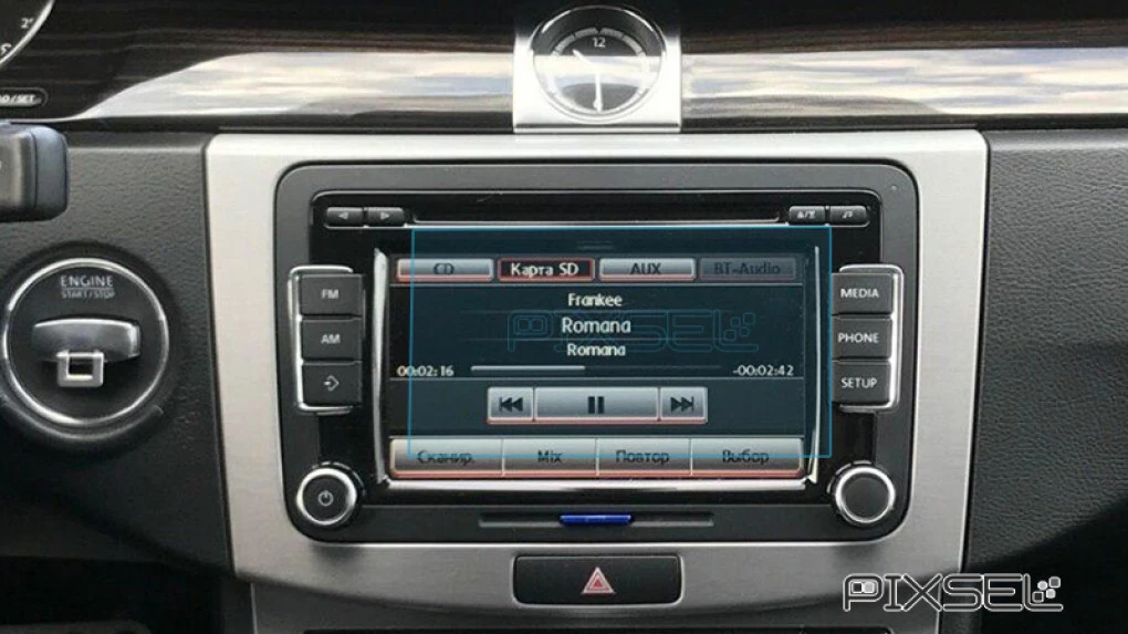 Захисне скло Pixsel на монітор VOLKSWAGEN CC - 6.3“ 2012 - 2016