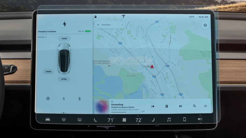 Захисне скло Pixsel на монітор TESLA MODEL 3 - 16.4“ 2017 - 2022